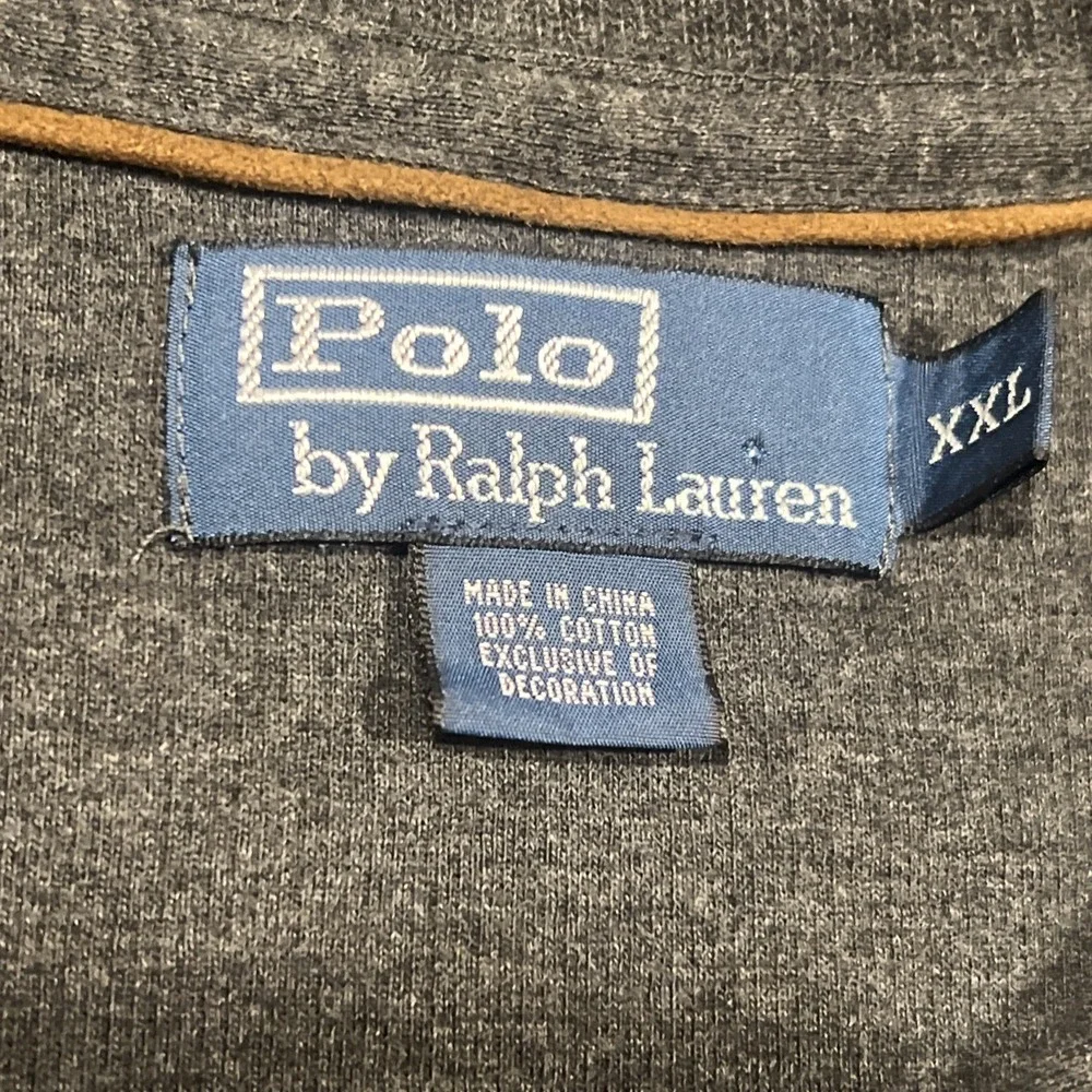 Polo Ralph Lauren 1/4 Zip Pullover Cotton Charcoal Gray Old Money Preppy Men XXL